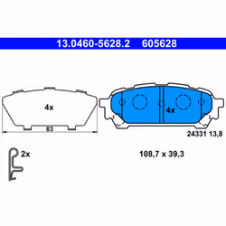 Set di pastiglie freno ATE 13.0460-5628.2, posteriore