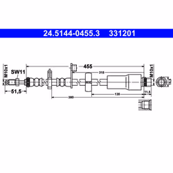 Tubo flessibile del freno ATE 24.5144-0455.3
