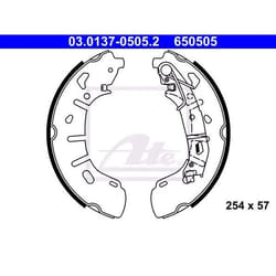 ATE 03.0137-0505.2 Ganasce Freno 254 57 con leva FIAT: Doblo II Van / Station Wagon, Doblo II Station Wagon
