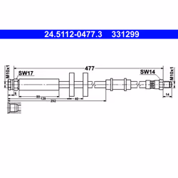 Tubo flessibile del freno ATE 24.5112-0477.3