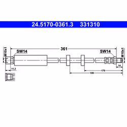 Tubo flessibile del freno ATE 24.5170-0361.3