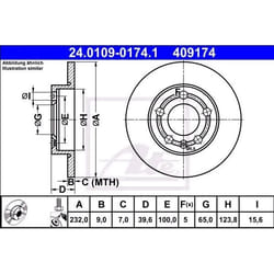 ATE Disco freno VOLKSWAGEN: Polo IV Hatchback 9,0mm 5 100,0mm pieno rivestito 24.0109-0174.1 1JE615601 Dischi freno, Dischi dei freni