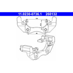 Supporto, pinza freno ATE 11.0230-0736.1