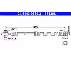 Tubo flessibile del freno ATE 24.5143-0569.3