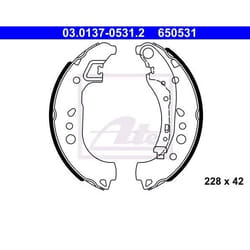 ATE 03.0137-0531.2 Ganasce Freno 228 42 con leva SMART: Forfour II Hatchback