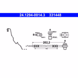 Tubo flessibile del freno ATE 24.1294-0014.3, sinistro
