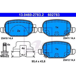 ATE 13.0460-2783.2 Kit pastiglie freno con segnalatore acustico usura con accessori FIAT: Panda III Hatchback
