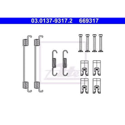 ATE 03.0137-9317.2 Kit accessori, Ganasce freno SMART: Fortwo III Cabrio, Fortwo III Coupe, FORD: FIESTA 7, VOLKSWAGEN: Polo VI