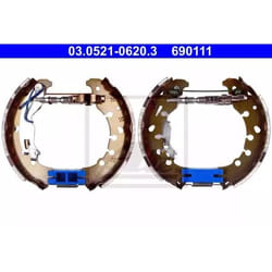 ATE Original TopKit 03.0521-0620.3 Kit freno, Freno a tamburo con cilindretto freno, con accessori FIAT: Panda III Hatchback, LANCIA: Ypsilon III