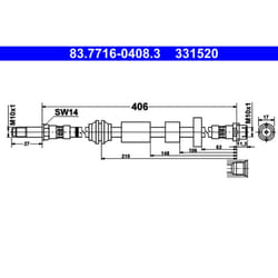 Tubo flessibile del freno ATE 83.7716-0408.3