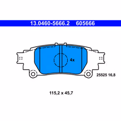 Set di pastiglie freno ATE 13.0460-5666.2, posteriore