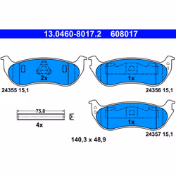 Set di pastiglie freno ATE 13.0460-8017.2, posteriore