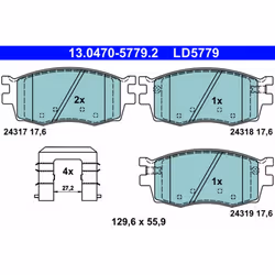 Set di pastiglie freno ATE 13.0470-5779.2, anteriore, Ceramica