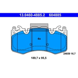 Set di pastiglie freno ATE 13.0460-4885.2, anteriore
