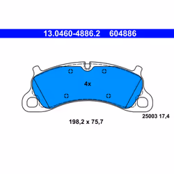 Altezza [mm]: 75,7. Asse di sviluppo: Davanti. Contatto di usura: No. Indice: 13.0460-4886.2. Larghezza [mm]: 198,2. Numero W ...