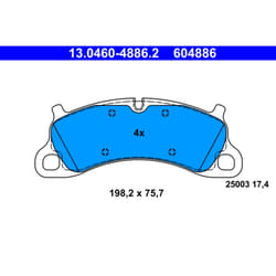 Set di pastiglie freno ATE 13.0460-4886.2, anteriore