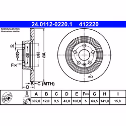 Altezza [mm]: 43,0. Articolo complementare/info integrativa 2: con bulloni/viti. Cerchio foro-ø [mm]: 108,0. Diametro centrag ...