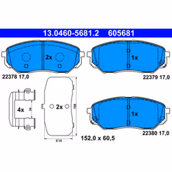 Set di pastiglie freno ATE 13.0460-5681.2, anteriore