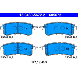 Set di pastiglie freno ATE 13.0460-5672.2, posteriore