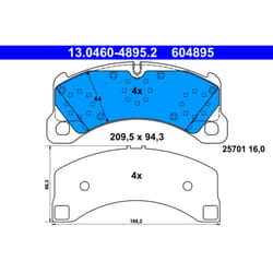 Set di pastiglie freno ATE 13.0460-4895.2, anteriore