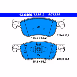 Altezza [mm]: 55,2, 56,2. Asse di sviluppo: Davanti. Contatto di usura: No. Indice: 13.0460-7336.2. Larghezza [mm]: 155,2. Nu ...