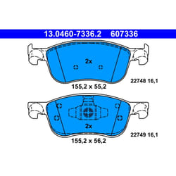Set di pastiglie freno ATE 13.0460-7336.2, anteriore