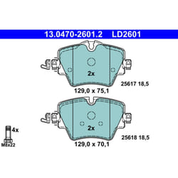 Set di pastiglie freno ATE 13.0470-2601.2, anteriore, Ceramica
