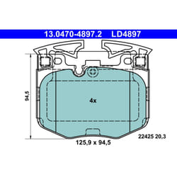 Set di pastiglie freno ATE 13.0470-4897.2, anteriore, Ceramica