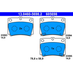Set di pastiglie freno ATE 13.0460-5698.2, posteriore