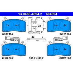 Set di pastiglie freno ATE 13.0460-4894.2, anteriore