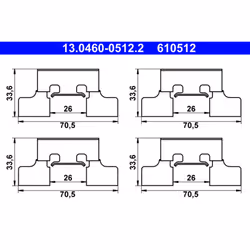 Indice: 13.0460-0512.2. Numero del Produttore: 13.0460-0512.2. Produttore: ATE. Sistema frenante: Lucas / TRW.