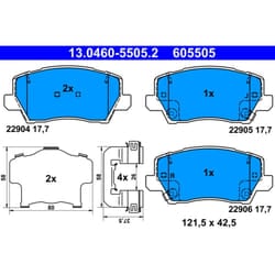 Set di pastiglie freno ATE 13.0460-5505.2, anteriore
