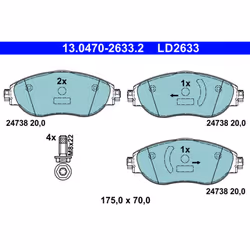 Altezza [mm]: 70. Asse di sviluppo: Davanti. Contatto di usura: No. Indice: 13.0470-2633.2. Larghezza [mm]: 175. Materiale: C ...