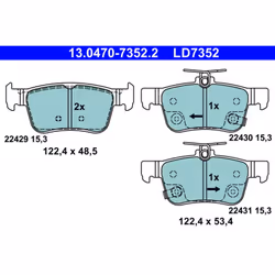 Altezza [mm]: 48,5, 53,4. Asse di sviluppo: Posteriore. Contatto di usura: Sì. Indice: 13.0470-7352.2. Larghezza [mm]: 122,4. ...