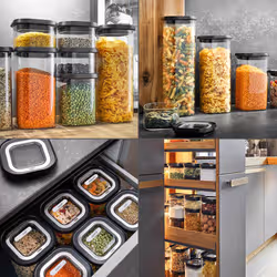 GEFU PANTRY Rettangolare Contenitore Nero, Trasparente 4 pz - Vista aggiuntiva 2