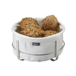 GEFU BRUNCH cestino per il pane Rotondo Cotone, Acciaio inox Acciaio inox, Bianco
