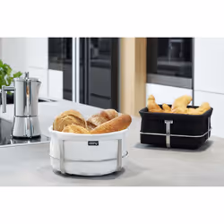 GEFU BRUNCH cestino per il pane Rotondo Cotone, Acciaio inox Acciaio inox, Bianco