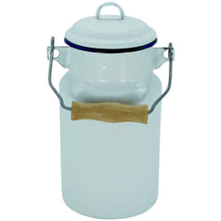 Krüger - Karl Husum - Caraffa per latte smaltata, 2 litri, colore: Bianco