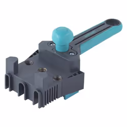 wolfcraft GmbH Guida per spinatura - Calibro di spinatura per giunzioni in legno, Strumento di montaggio, Nero, Turchese, Pla ...