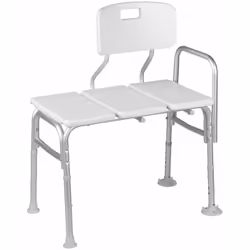 Panca per vasca da bagno, con schienale colore bianco materiale alluminio, plastica dimensioni 700 × 630 × 410 mm altezza reg ...