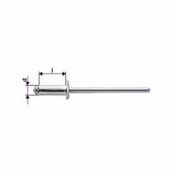 Blindniet Alu/Steel, standard, testa di giro piatta Niete vuoto: ALU AlMg 3 Nietthorn: acciaio, zincato
