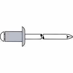 Blindniet Alu/acciaio inox, standard, a testa piatta Niet vuoto: ALU AlMg 3 Nietdorn: acciaio inossidabile A2 # 1,4541