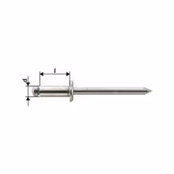 Blindniet in acciaio inox spurga, standard, piatto rotondo-testa Cavo niete: acciaio inox a2-n. 1, 4567 Nietdorn: acciaio ino ...