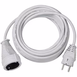 Brennenstuhl Qualitäts-Kunststoff-Verlängerungskabel 10m weiß, 1168460, 10 m, Interno, Dritto, IP20, Bianco, 1 presa(e) AC