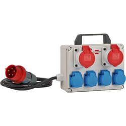 Brennenstuhl - bkv 2/4 t IP44, Basico, Nero, Blu, Grigio, Rosso, 400V, 16A, cee 5p, 2m
