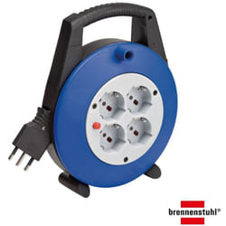 Brennenstuhl - Prolunga elettrica 15 mt avvolgicavo antiurto 4 prese
