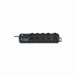 MULTIPRESA CON 2 INTERRUTTORI 10 POSTI BIPASSO + SCHUKO Con clip per sistemare il cavo in eccesso. Uscita cavo variabile, pos ...