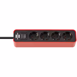 Brennenstuhl 1153240070, 1,5 m, Interno, IP20, Nero, Rosso, 4 presa(e) AC, 270 mm