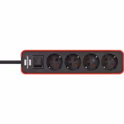 Brennenstuhl 1153240070 prolunghe e multiple 1,5 m 4 presa(e) AC Interno Nero, Rosso - Vista aggiuntiva 7