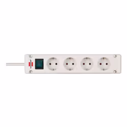 Brennenstuhl 1150650124, 1,5 m, Interno, Ad angolo, IP20, Bianco, 4 presa(e) AC